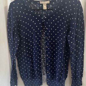 Banana republic blue with white polka dot sweater